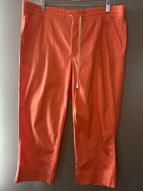 land' n sea size 14 women's stretchy waistband cotton cropped pants resortwear